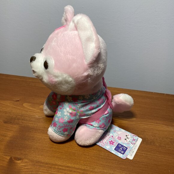 YumeTwins Amuse Mameshiba Pink Shiba Inu Puppy Dog Kimono Plush - Picture 4 of 9